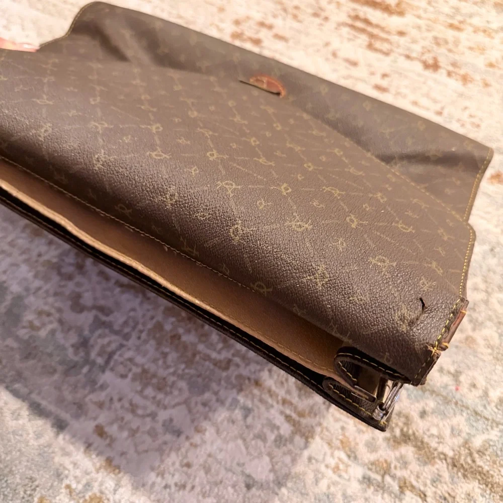 Vintage | Yves Carreau Brown Patterned Briefcase
